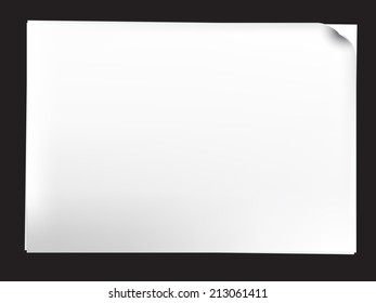 Paper page with curl on dark background