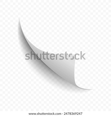 Paper page curl set. Curled corner sheet vector element. 