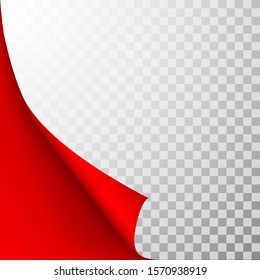 Paper page with curled corner and shadow. Template for your design. Set. Vector illustration.