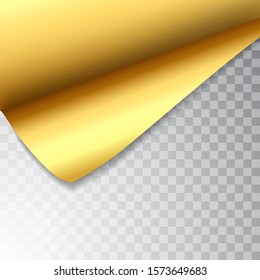 Paper page with curled corner and shadow. Template for your design. Set. Vector illustration.