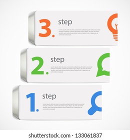 Paper page design template with icons and sample text