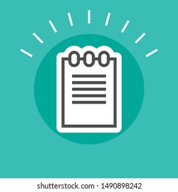 Paper page of document with text vector line icon for office work or file type.