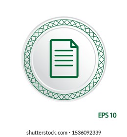paper, page, document vector icon, circle flat design internet button, web and mobile app illustration