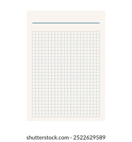 Paper page in flat style. Sheet with lines and grid vector illustration on isolated background. Blank document sign business concept.