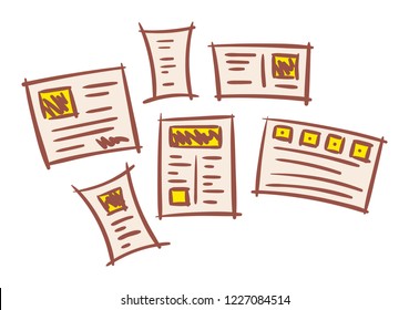 paper page layout hand drawn vector
