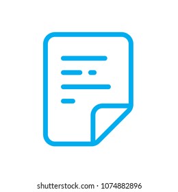 Paper page line vector icon. Symbol from set Icons for your interface. Isolated on white background