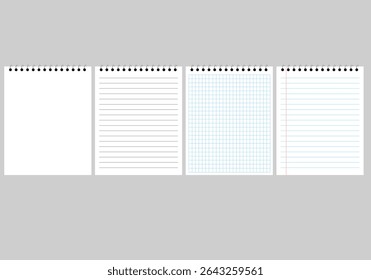 Paper page of notebook set. architectural graph paper. Notepad sheet backdrop with dotted surface. Education or school empty memo. office document or grid page
