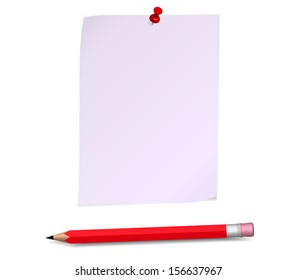 Paper page with red pencil