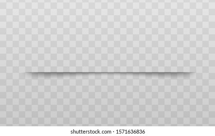 Paper page's dividing shadow effect the realistic vector illustration isolated on transparent background. Element for advertising and promotional messages design.