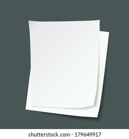 paper pages vector, copy space of paper sheet sigh icon