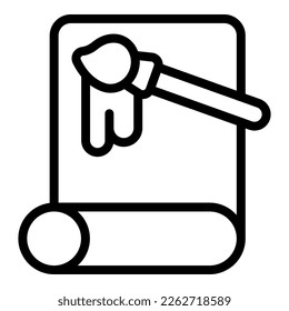 Vector de contorno de icono de pintura de papel. Estudio de arte. Diseño de pincel
