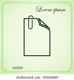  paper with paperclip,  icon attach
