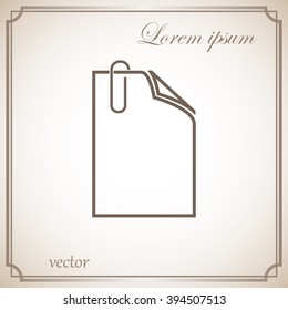 paper with paperclip, icon attach