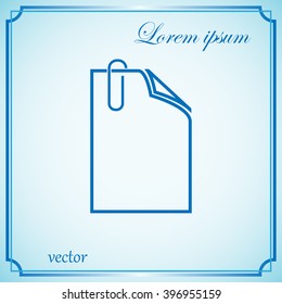 paper with paperclip, icon attach