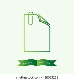 paper with paperclip, icon attach