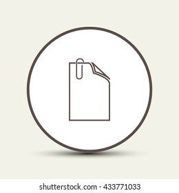 paper with paperclip, icon attach