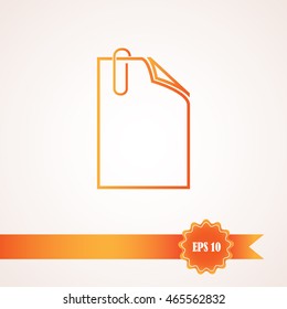 paper with paperclip, icon attach