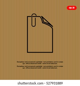 paper with paperclip, icon attach