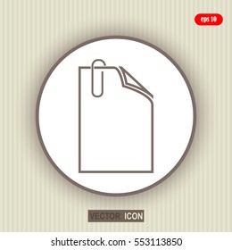 paper with paperclip, icon attach