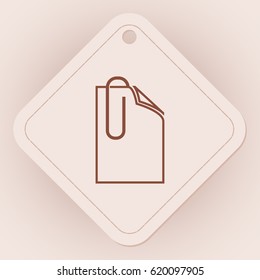 paper with paperclip, icon attach