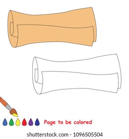Paper Papirus Scroll to be colored, the coloring book for preschool kids with easy educational gaming level.