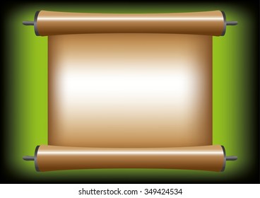 Paper parcel on a green background