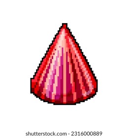 vector retro de arte de píxel de juego de partido de papel. sombrero de fiesta de papel de bits. ilustración vintage antigua