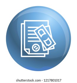 Paper pass bribery icon. Outline paper pass bribery vector icon for web design isolated on white background