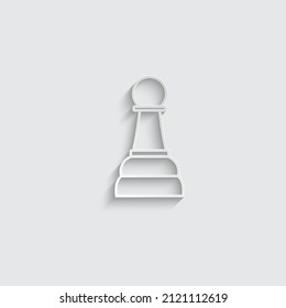 paper  The Pawn icon vector chess pieces. Chessmen figure. 