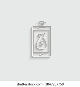 paper Payment icon phone smart device  icon, online mobile payment icon