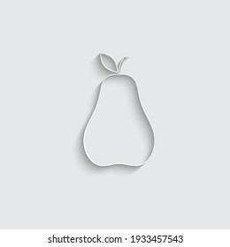 paper pear icon vector fruit sign vegetarisn 