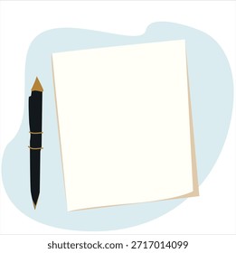 papel y pluma. Pluma con papel