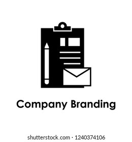 paper, pen, envelope icon. Element of business icon with description. Glyph icon for website design and development, app development. Premium icon