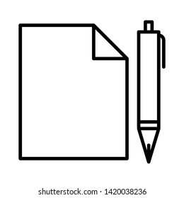 paper and pen is file edit icon vector 