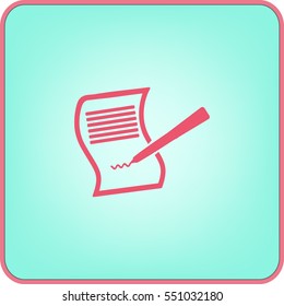 Paper and pen. Flat vector icon
