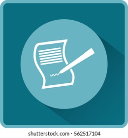 Papier und Stift. Flaches Vektorsymbol