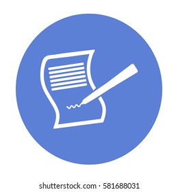Papel y bolígrafo. Icono de vector plano