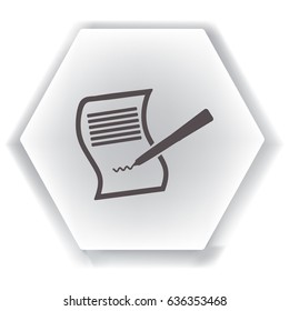 Papel y bolígrafo. Icono de vector plano