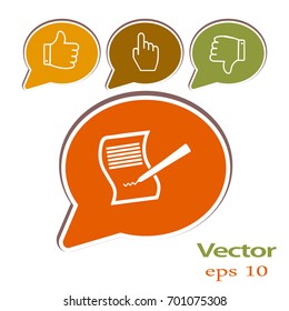 Paper and pen. Flat vector icon