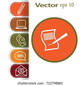 Papel y bolígrafo. Icono de vector plano
