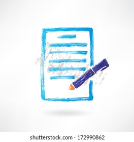 paper pen grunge icon