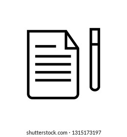Paper and pen icon. Education sign