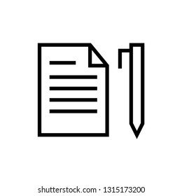 Paper and pen icon. Education sign