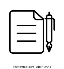 Paper and pen icon, eps 10