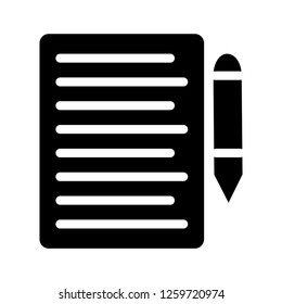 paper and pen icon with perfect solid style