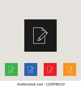 Paper and pen icon, stock vector illustration, EPS10.