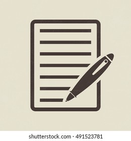 Paper And Pen Icon - Vector