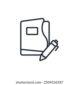 paper and pen icon. vector.Editable stroke.linear style sign for use web design,logo.Symbol illustration.
