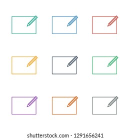 paper and pen icon white background. Editable line paper and pen icon from office. Trendy paper and pen icon for web mobile.