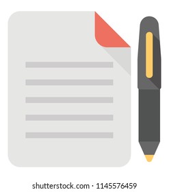 Paper with pen l making sense for report icon 